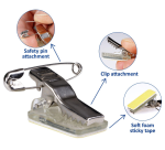 Clip avec épingle Europel adhésif pour badge 50 pièces