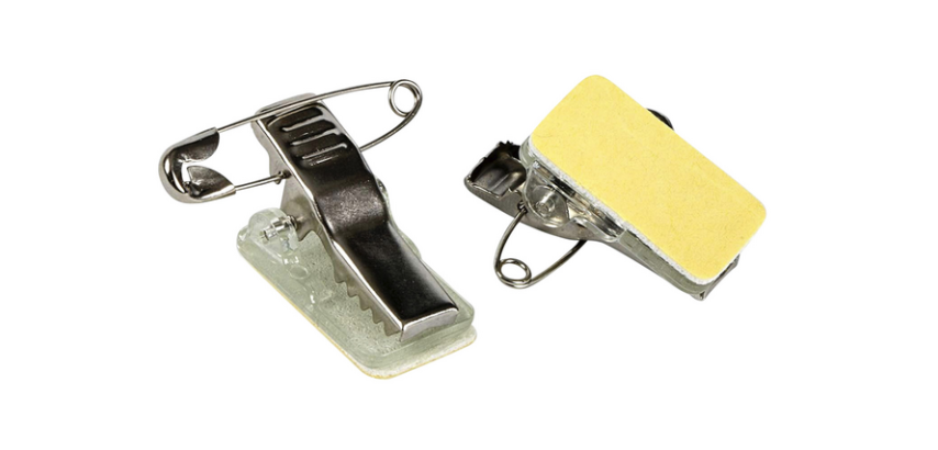 Europel adhesive clip with pin for badge 50 pieces