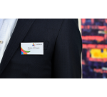 Badge Europel avec pince et épingle 75x40mm 24 pièces