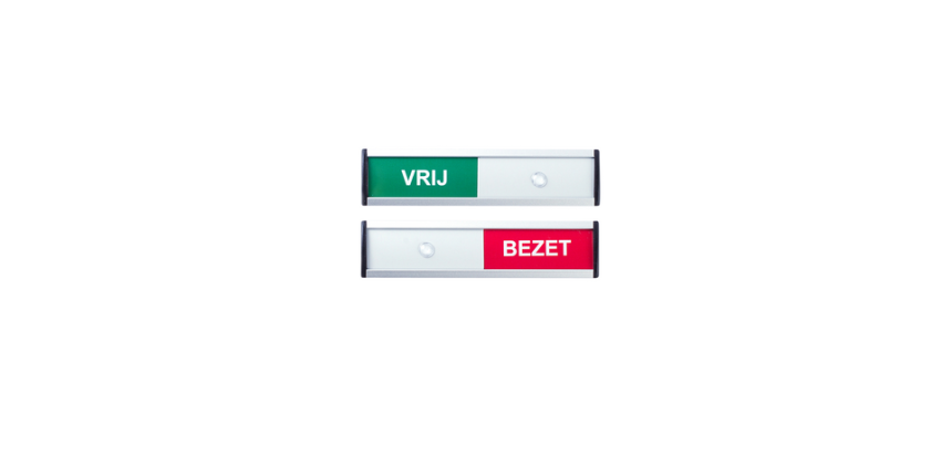 Plaque Vrij/Bezet 125x30mm