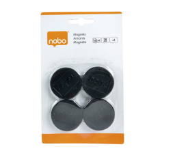 Magneet Nobo 38mm zwart 4 stuks