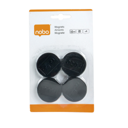 Magneet Nobo 38mm 800gr zwart 4 stuks