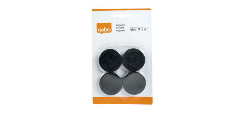 Nobo Magnet 38mm Black 4 Pieces