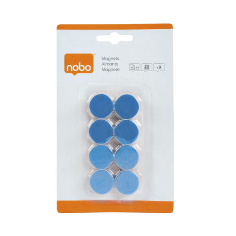 Aimant Nobo 20mm 120g bleu 8 pièces