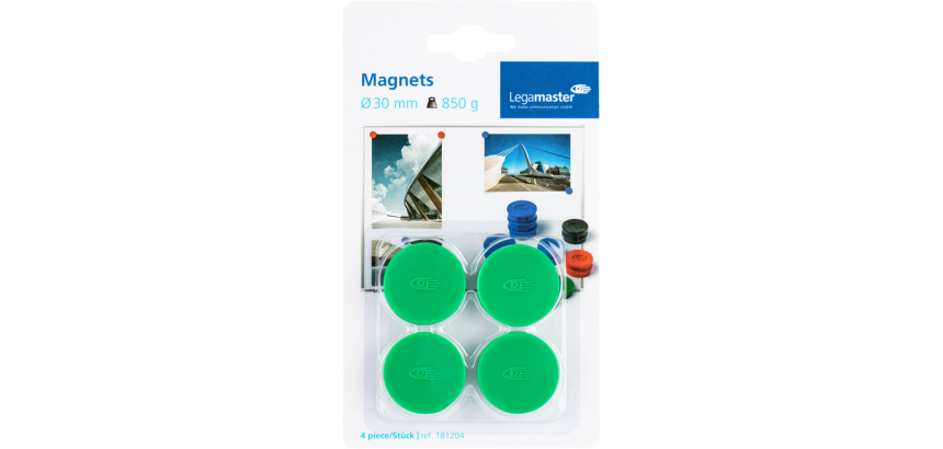 Aimant Legamaster 30mm 850g vert 4 pièces
