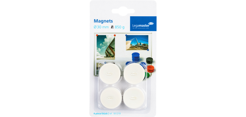 Magnet Legamaster 30mm 850g white 4 pieces