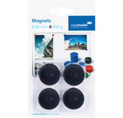 Aimant Legamaster 30mm 850g noir 4 pièces