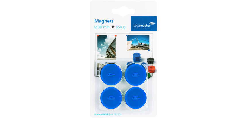 Magnet Legamaster 30mm 850gr blau 4 Stück