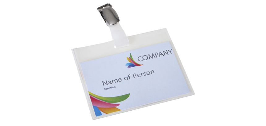 Badge - pashouder Europel gesloten clip 90x60mm