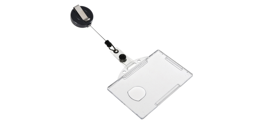 Europel open badge holder with retractable reel 54x85mm 10 pieces