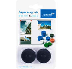 Aimant Legamaster 35mm super 2500g noir 2 pièces