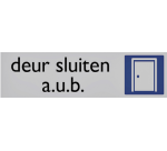 Plaque d'information pictogramme 'Deur sluiten' 165x44mm
