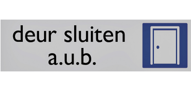 Plaque d'information pictogramme 'Deur sluiten' 165x44mm