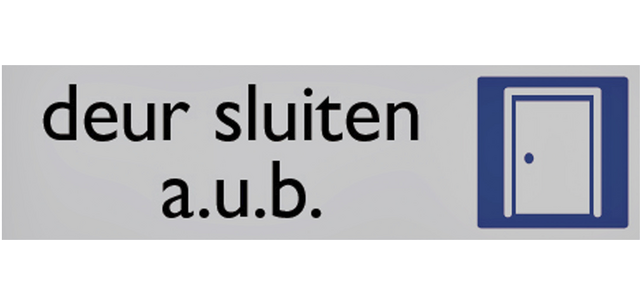 Plaque d'information pictogramme 'Deur sluiten' 165x44mm