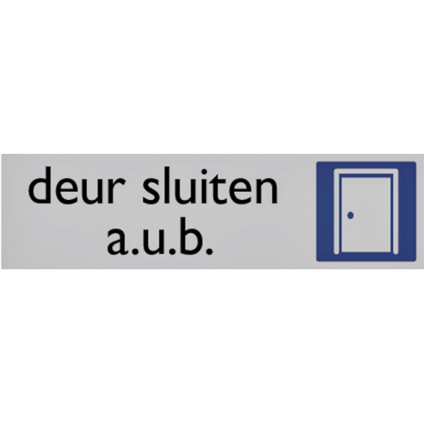 Plaque d'information pictogramme 'Deur sluiten' 165x44mm