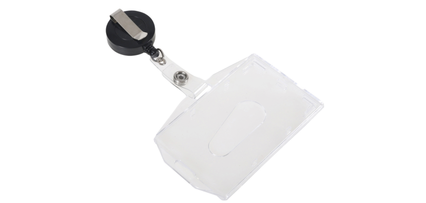 Porte-badge Europel fermé avec enrouleur 54x85mm 10 pièces