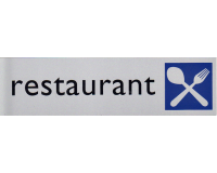 Plaque d'information pictogramme 'Restaurant' 165x44mm