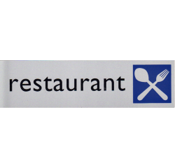 Plaque d'information pictogramme 'Restaurant' 165x44mm