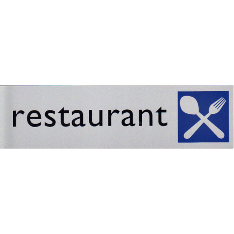 Plaque d'information pictogramme 'Restaurant' 165x44mm