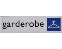 Plaque d'information pictogramme 'Garderobe' 165x44mm