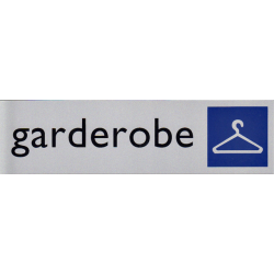 Plaque d'information pictogramme 'Garderobe' 165x44mm