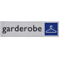 Plaque d'information pictogramme 'Garderobe' 165x44mm