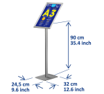 Support info Europel inclus cadre clipsable A3 25mm
