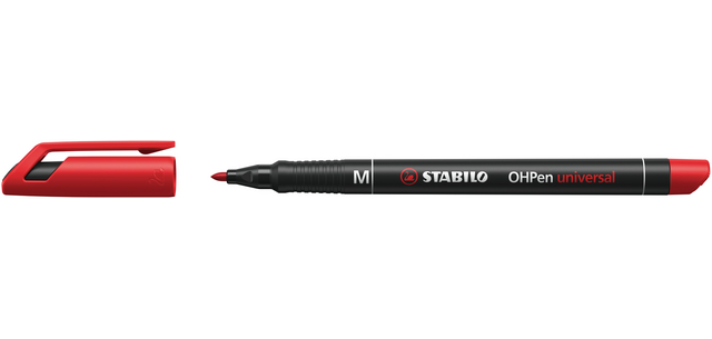 Viltstift STABILO OHpen 843/40 permanent rond medium rood