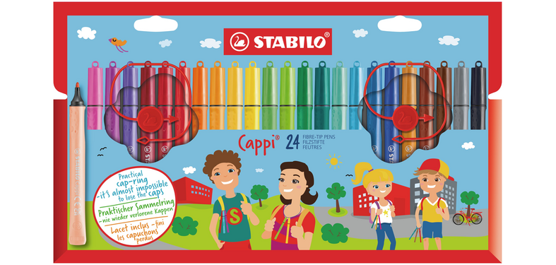 Feutre STABILO Cappi 168/24 Medium assorti étui 24 pièces