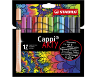 Feutre STABILO Cappi 168/12 Arty Medium assorti étui 12 pièces