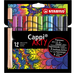 Feutre STABILO Cappi 168/12 Arty Medium assorti étui 12 pièces