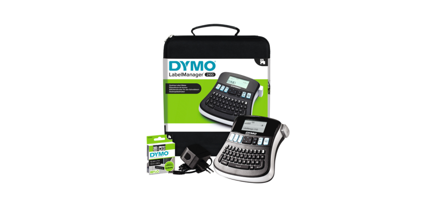 Etiqueteuse Dymo Labelmanager 210D+ portable qwerty 12mm noir kit