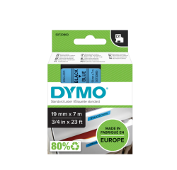 Ruban Dymo LabelManager D1 polyester 19mmx7m noir sur bleu