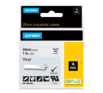 Labeltape Dymo Rhino industrieel vinyl 24mm zwart op wit