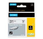 Ruban Dymo Rhino Industriel rétractable 19mmx1,5m noir sur blanc