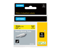 Dymo Rhino Industrial Shrink Tube 19mmx1.5m Black on Yellow