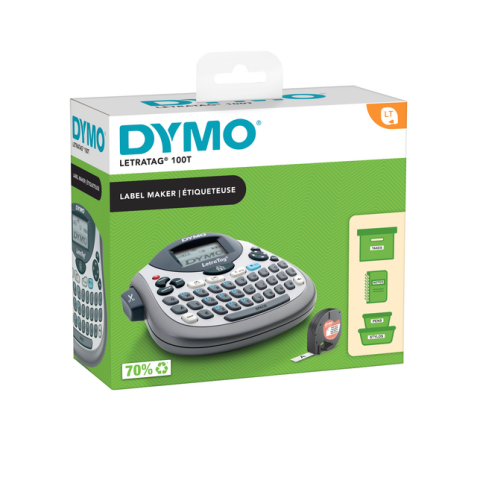 Etiqueteuse Dymo LetraTag 100T portable qwerty 12mm argent