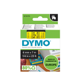 Ruban Dymo LabelManager D1 polyester 6mmx7m noir sur jaune