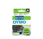 Ruban étiquettes Dymo LabelManager D1 polyester 9mmx7m noir sur bleu