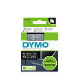 Ruban Dymo LabelManager D1 polyester 12mmx7m blanc sur transparent