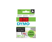 Dymo Labelmanager D1 polyester tape 24mmx7m black on red