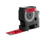 Dymo Labelmanager D1 polyester tape 24mmx7m black on red