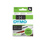 Ruban Dymo LabelManager D1 polyester 19mmx7m blanc sur noir