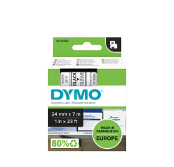 Ruban Dymo LabelManager polyester D1 24mmx7m noir sur transparent