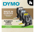 Ruban Dymo LabelManager D1 polyester 24mmx7m blanc sur noir