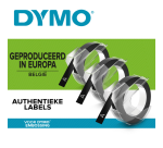 Dymo Rhino embossing vinyl tape 9mm x 3m white on black