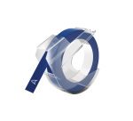 Ruban Dymo Rhino embossing vinyle 9mmx3m blanc sur bleu