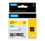 Ruban Dymo Rhino Industriel vinyle 19mmx5,5m noir sur jaune