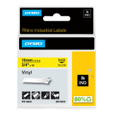 DYMO RHINO Vinyl Label, 19 mm x 5.5 m, black/yellow
