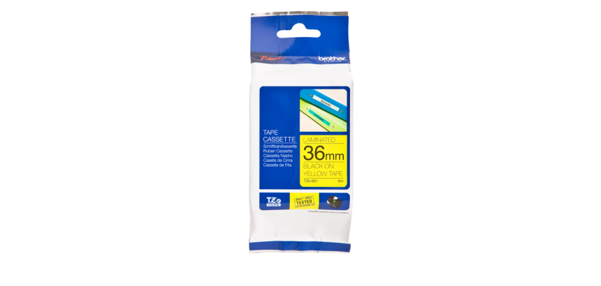 Labeltape Brother P-touch TZe-661 standaard 36mm zwart op geel